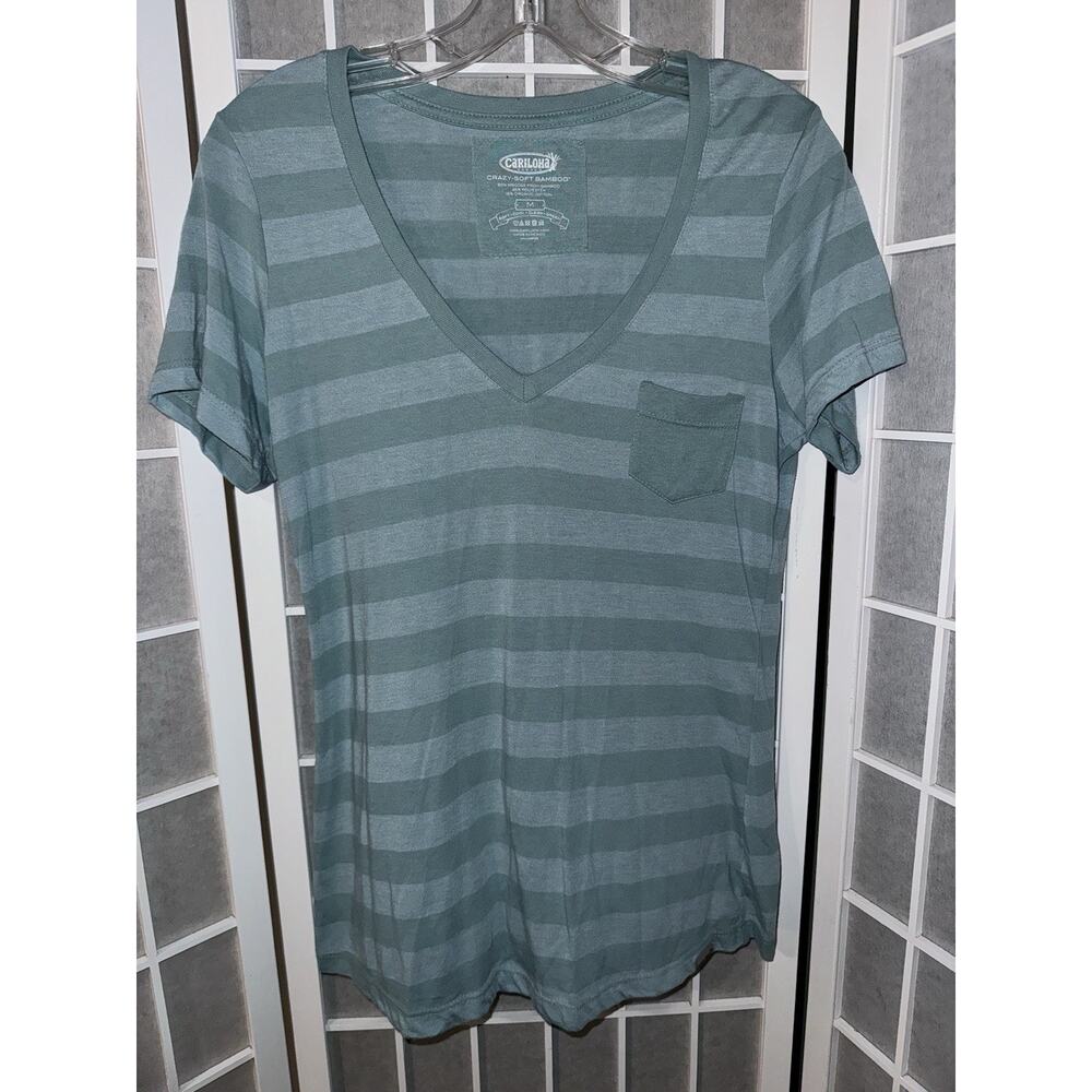 Cariloha Crazy Soft Bamboo Short Sleeve T-shirt Women's Medium V-Neck
